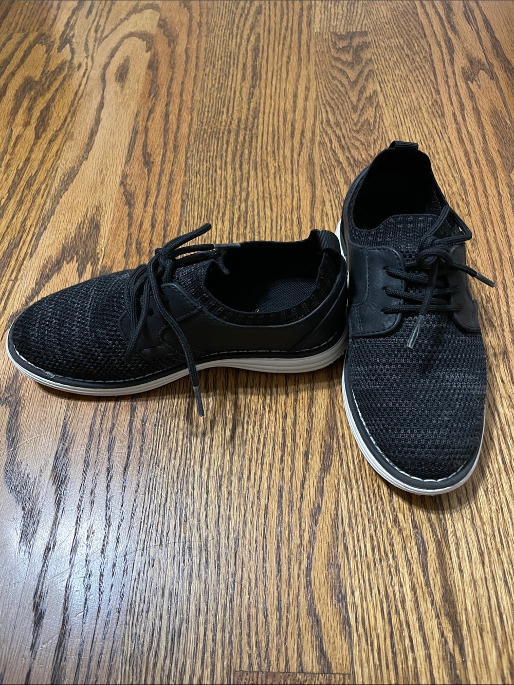 Cat & Jack Black Knit Lace-Up Kids Dress Shoes